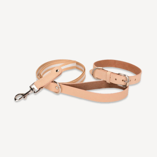 Luxury Leather Collar - Beige