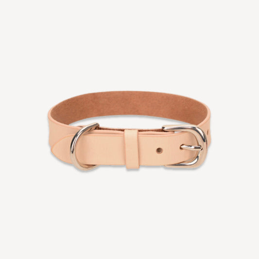 Luxury Leather Collar - Beige