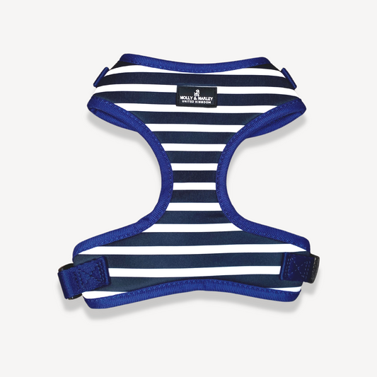Striped Navy Dog Harness