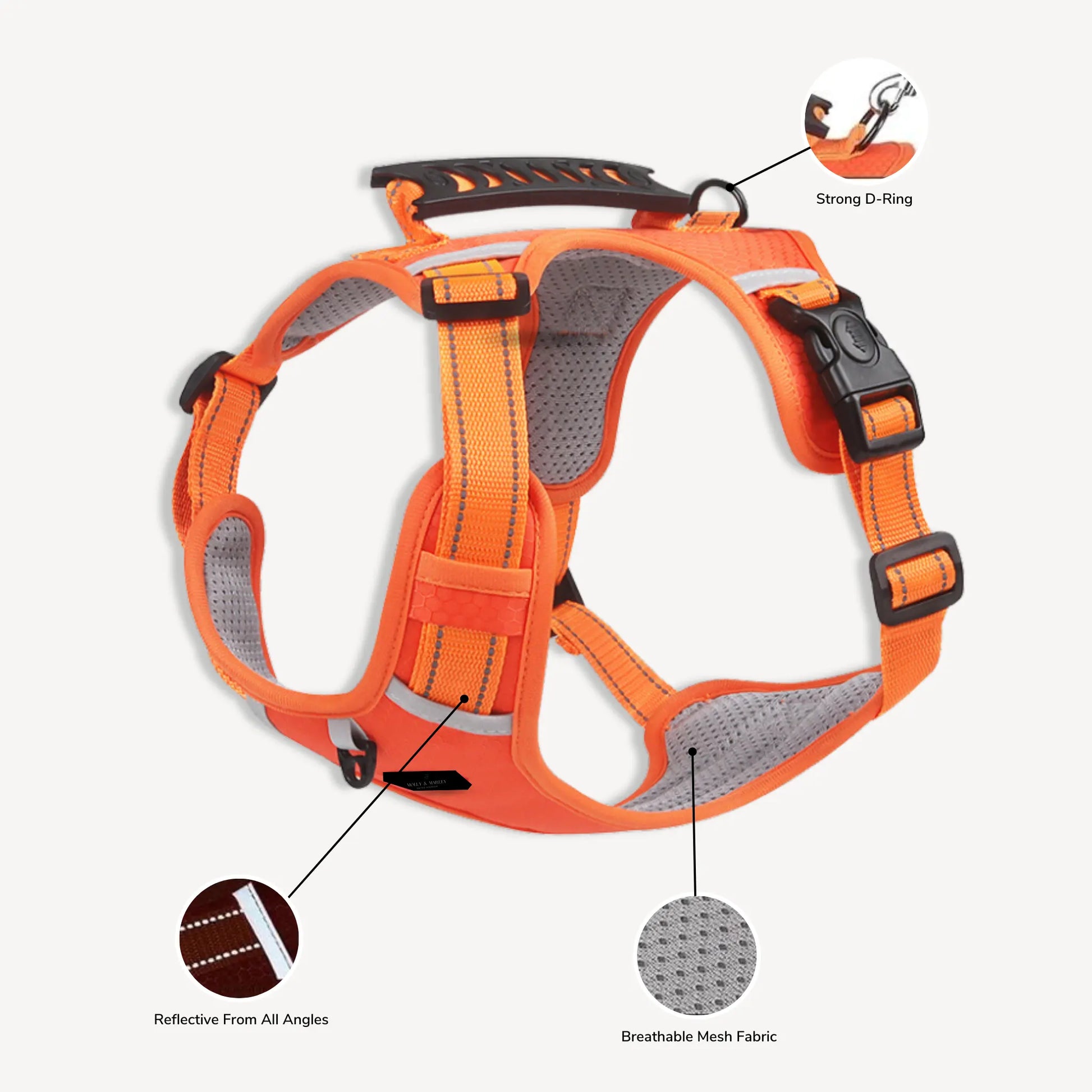 Hunter Harness Orange No Pull Dog Harness Molly Marley